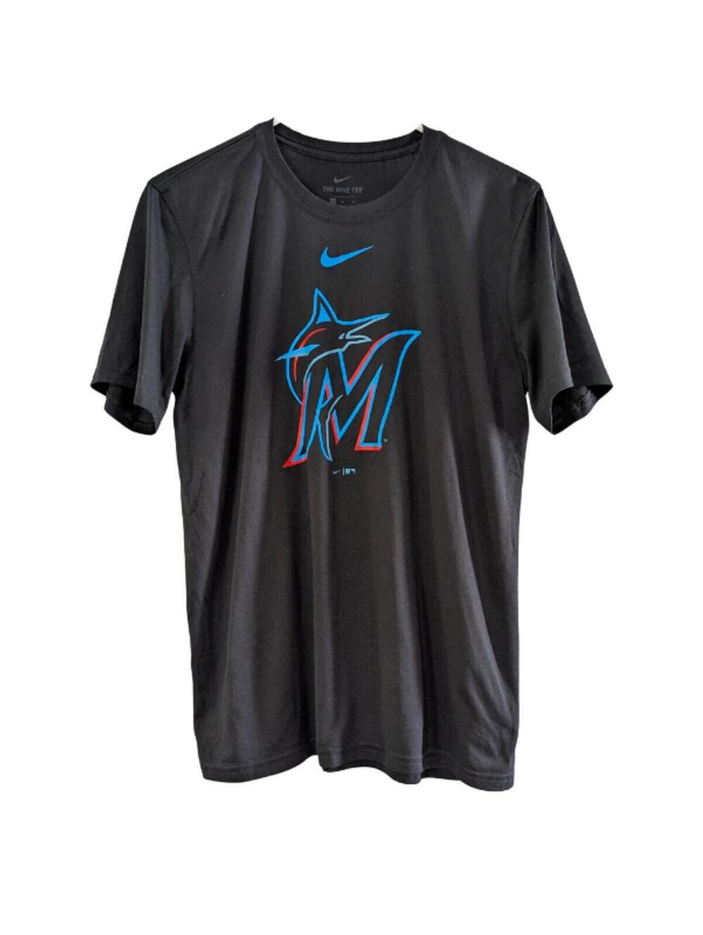 Nike Men's Miami Marlins Dri-Fit T-Shirt, Black, Size Medium, MLB Licensed